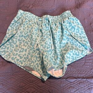Leopard Print Blue Shorts